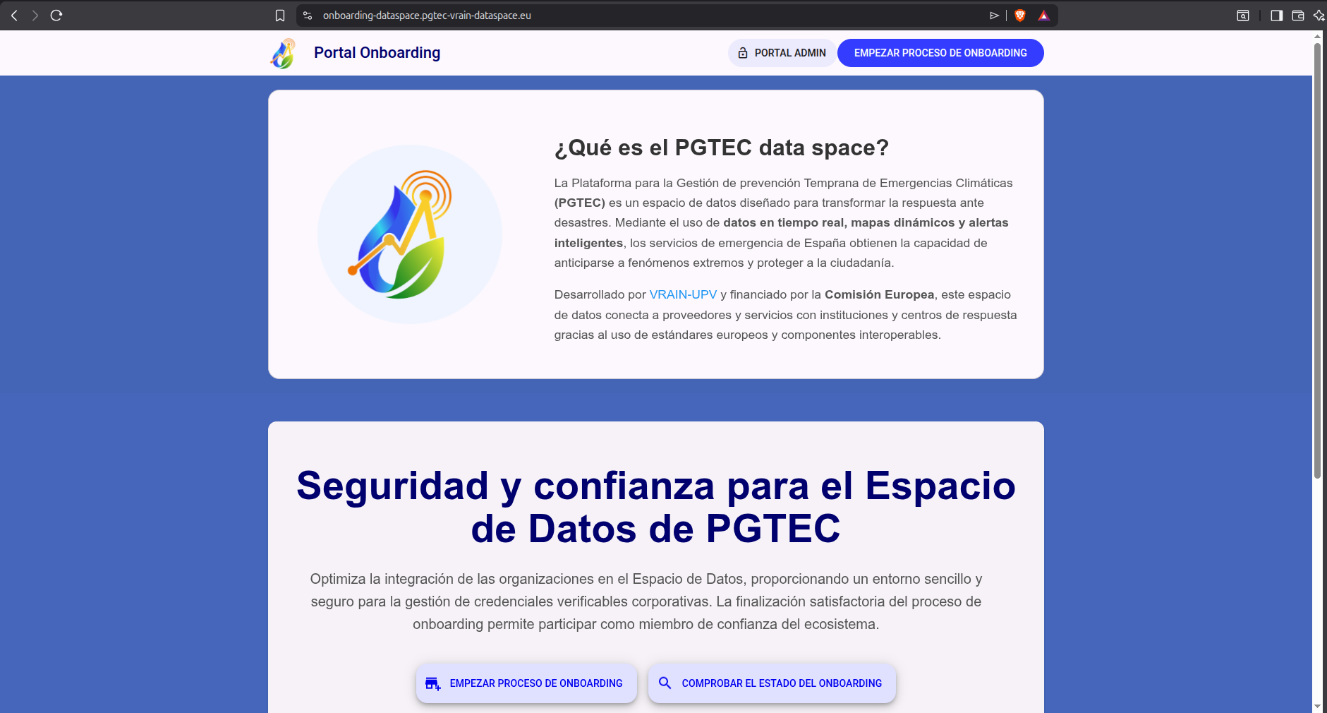 Admin Portal Landing Page