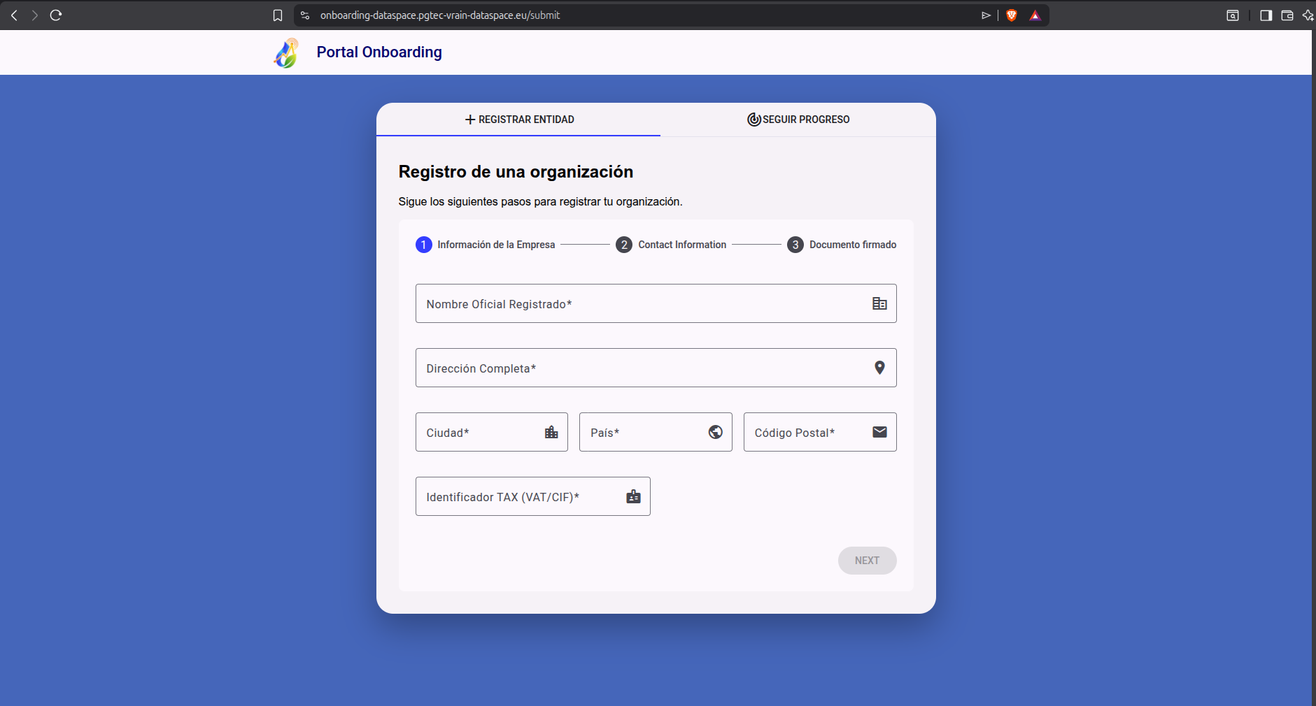 Onboarding Start